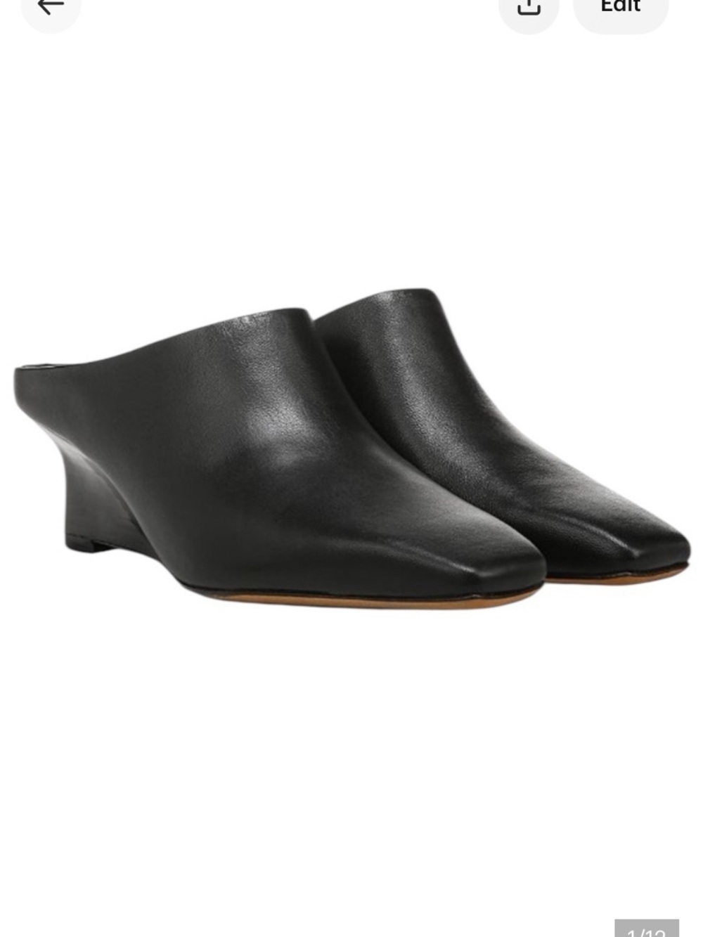 Vince  Benita Clogs, Mules, Wedges, Black Leather, size 11